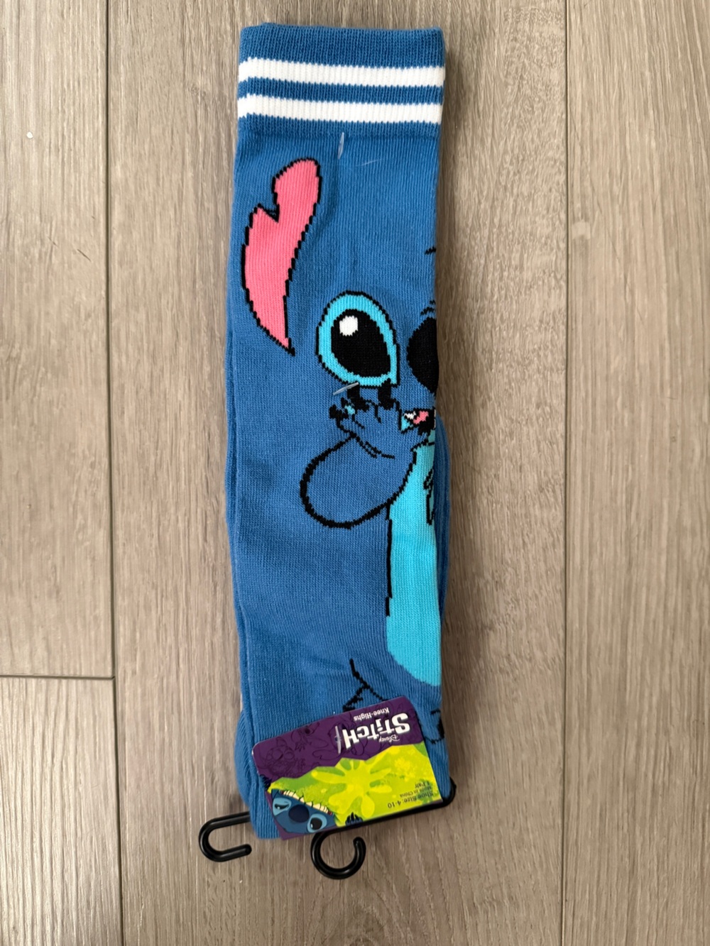 Disney Blue and Pink Stitch Crew Socks